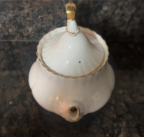 Vintage Royal Albert Val D'Or Teekanne Bone China Weißgold Tea Pot England - Bild 4 von 14