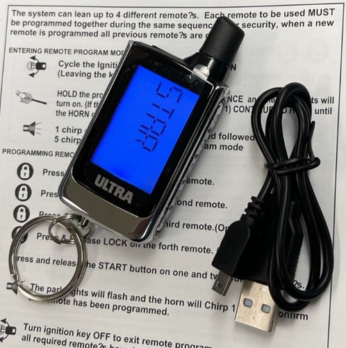 ULTRA START LCD KEYLESS ENTRY REMOTE FOB TRANSMITTER U-TX2011-2W MKYTR 1350TX - Picture 2 of 5