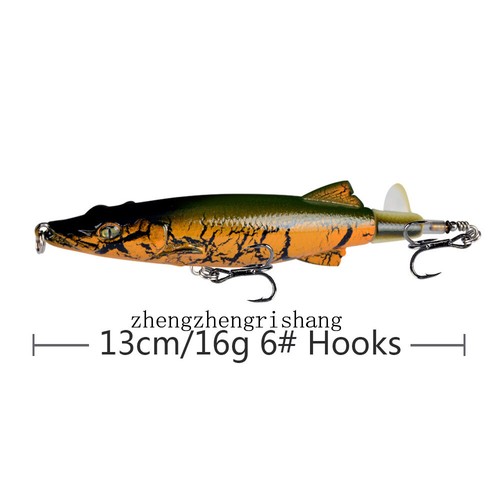 4pcs Pencil Fishing Lure Crocodile Bait Tackle Hook Metal Propeller 13cm/16g - Picture 11 of 21