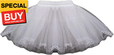 3 Layers Girls Slip Flower Girl Petticoat Crinoline Hoopless Skirt Underskirt fo