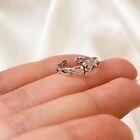 Christmas Gift 4 Women'S Solid Metal Mini Flower Band Adjustable Toe Ring Silver