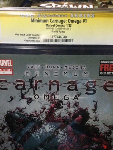 Carnage/Venom (Minimum Omega) #1 CGC 9.8 SS - Signed Stan Lee - Spiderman - Picture 6 of 10