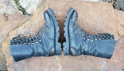 Vtg 70s Austrian Combat Boots Two-Tone Blk & Brown / Mens Sz EU 42 / Dated 1979 - Imagen 7 de 20