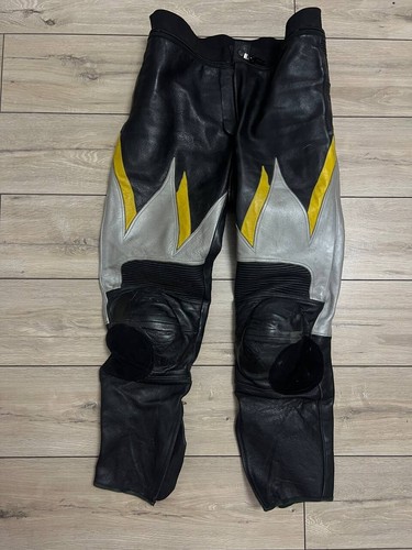 Men Vintage Suzuki KTM giudici Motocyycle Leather 2 piece suit Jacket Pants sz56 - Picture 22 of 22