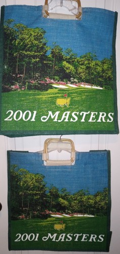 Masters Bag 2 Vintage 2001 Golf Augusta National XL Grandi Tote Bags 18x18x7 Regalo - Foto 2 di 24