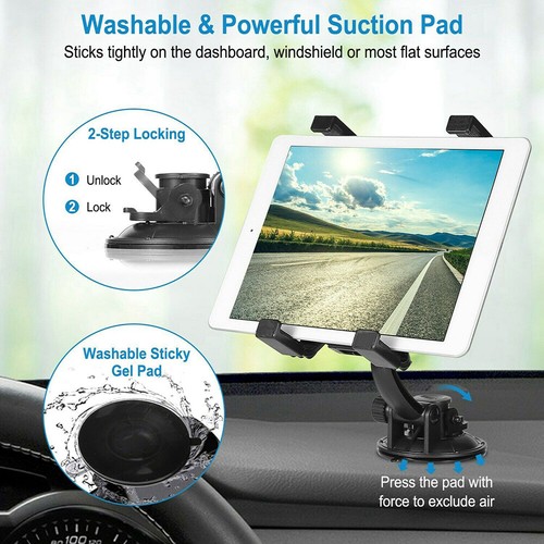 Car Tablet Mount Holder Windshield Dashboard Stand For Smasung Phone iPad GPS US - Picture 4 of 12