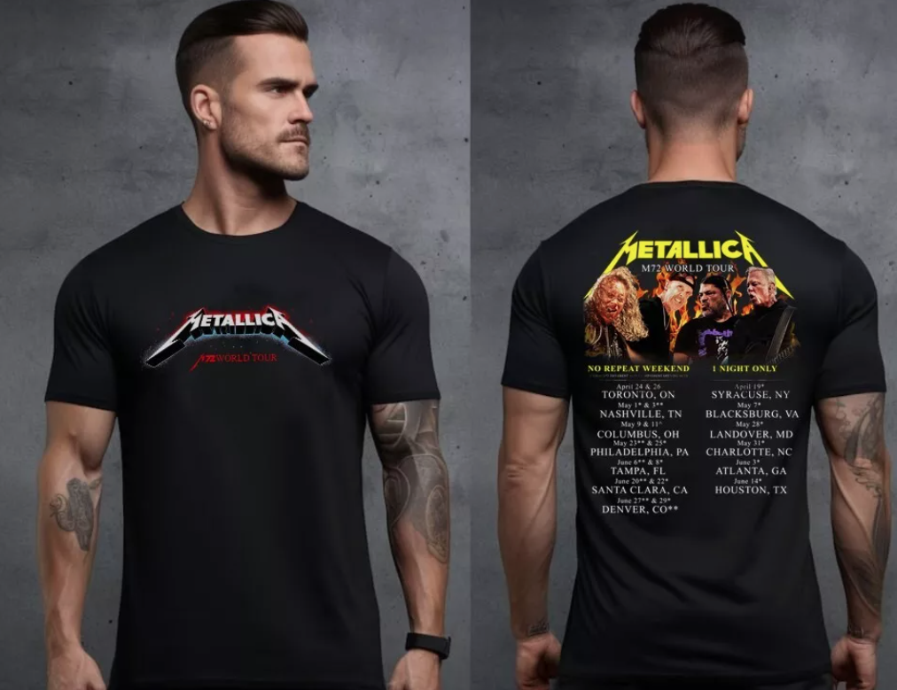 Metallica M72 World Tour Schedule Extends music rock 2025 TShirt eBay