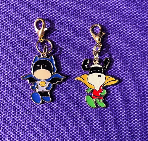 Vintage Superhero Duo Enamel Clip-on Charm Lot - Zipper Pull, Keychain Add-ons - Picture 3 of 4