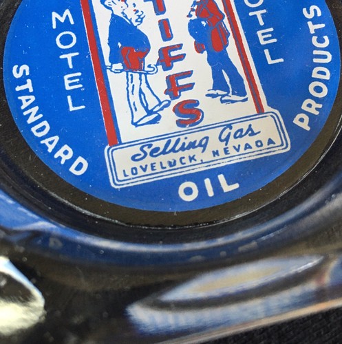 Vintage 2 Stiffs Motel Standard Oil Products Glass Ashtray Lovelock NV - Rare!! - Picture 6 of 12