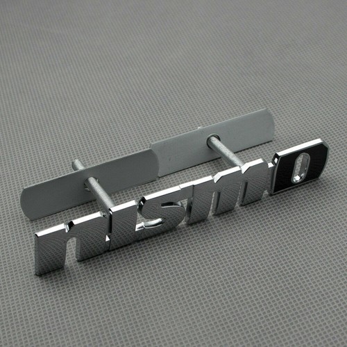 NEW JDM BLACK/SILVER N.I.S.M.O grill badge 3D Metal Racing Front Hood Emblem - Picture 2 of 6
