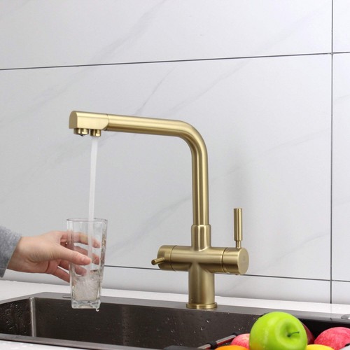 Grifo de 3 vías de latón cepillado Hommix Berta (grifo de filtro triflow) - Imagen 3 de 15