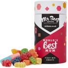 Worlds Best Mum Fizzy Mix Sweets Premium Gift 500g Tubes Vegan & Vegetarian