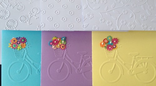 6 DIY embossed bicycle Bike flowers card Cards Handmade Mother's Day Teachers  - Picture 3 of 12