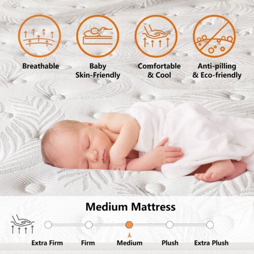 10" 12" 14" Twin XL Full Queen King Mattress Hybrid Foam Pocket Coils In a Box - Picture 13 of 54