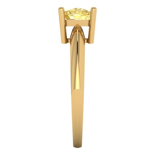 14K Yellow Gold Solitaire Engagement Ring for Women, 1.5 ctw Natural Citrine - Picture 3 of 11