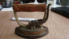 Antique Vintage Sad Iron Wood Handle