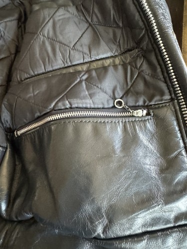 Vintage 1950-60’s Fire Police Leather Motorcycle Jacket Mens 42 Kale Costume - Picture 12 of 15