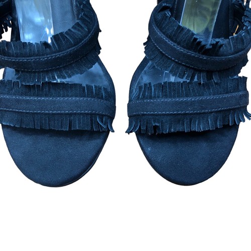 Guess Econi Black Suede Lace Up Heels With Fringe & Tassels Sz 8.5 - Picture 12 of 14