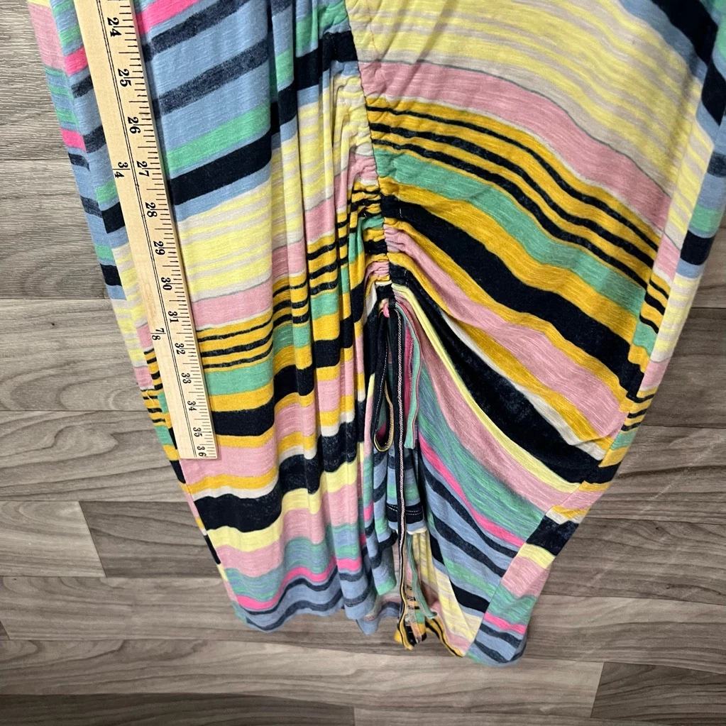 VETEMENTS Abito donna Rachel Roy multicolore a righe con coulisse midi art to wear jersey L