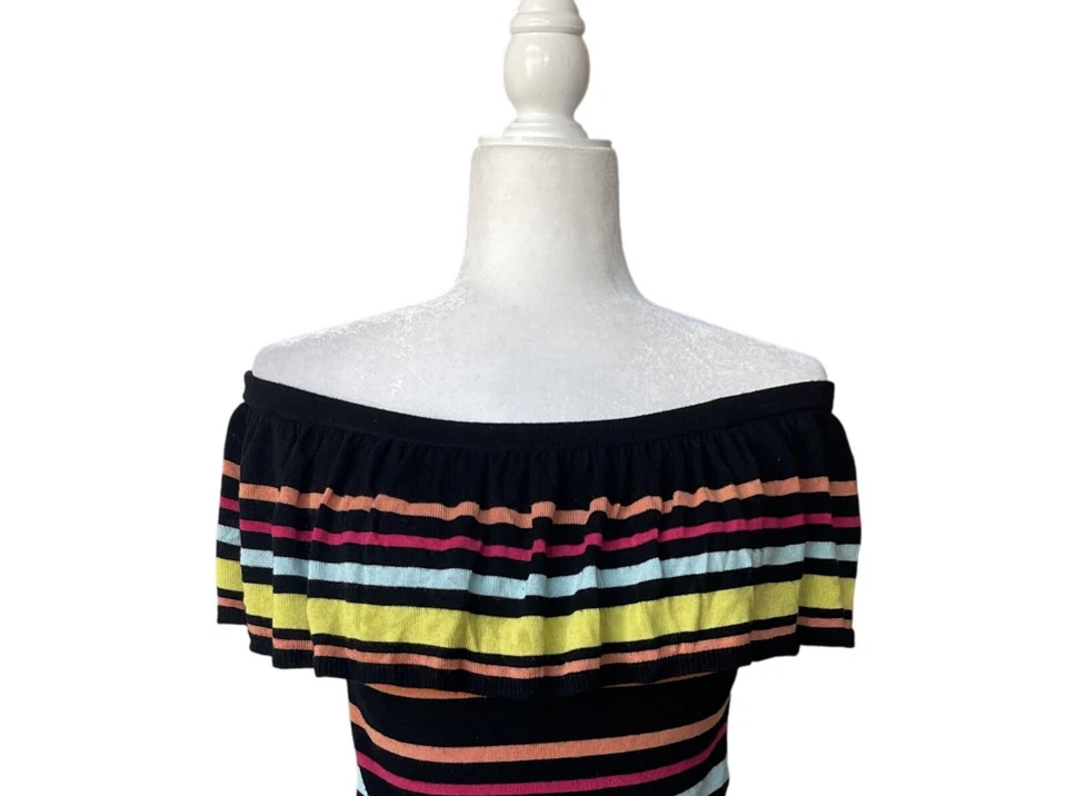 Top corto Guess Off The Shoulder Y2K con volantes boho talla S indie sleaze moda años 90 Foto 2 de 4