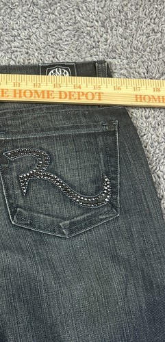 Rock & Republic Flare Jeans W 30x32 Blue Denim Low Rise Zip Fly Boho Selvedge - Picture 13 of 19