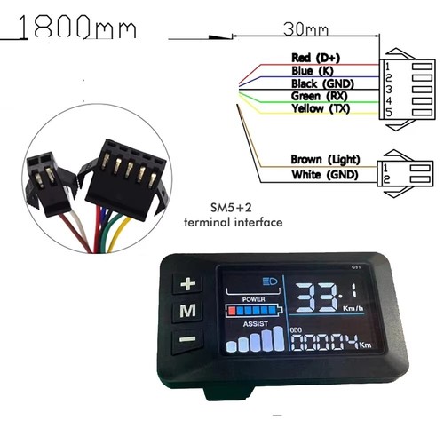 Regolatore brushless onda sinusoidale eBike 36V/48V/60V 450W/500W 23A + kit display LCD - Foto 4 di 33