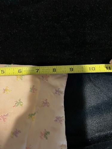 Vintage Satin Fold Over Dessous Tasche Beutel mit Stickerei - Bild 4 von 4
