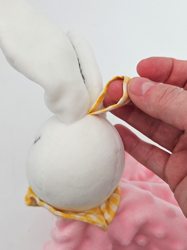 Appease BUNNY RABBIT LOVEY Security Blanket Pink Teether Rattle Tag Soft Plush - Picture 7 of 13