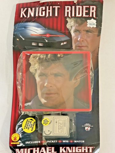 Knight Rider Adult Halloween Costume Jacket Wig Watch Rubies NEW - Picture 2 of 3