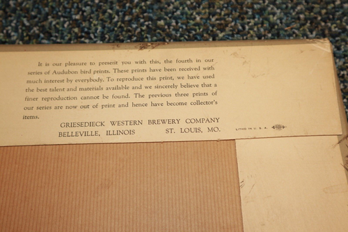 Vintage Stag Beer Litho Sign Shoveller Ducks Griesedieck Brewery Belleville Ill - Picture 19 of 24