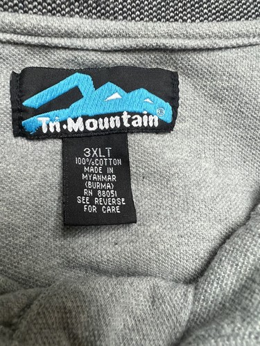 Tri Mountain 3XLT (Big & Tall) Short Sleeve Polo Button Up Gray - Imagen 6 de 6