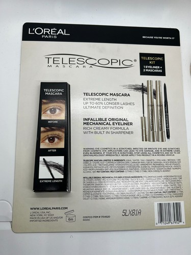 L'Oréal Paris Telescopic Mascara - Voluminous Carbon Black (0.27oz) New - OB - Picture 3 of 3