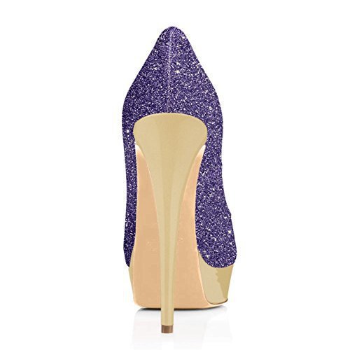 Runway Bling Bling Peep Toe Womens Platform Super High Stiletto Heel Pumps Sexy - Picture 9 of 29