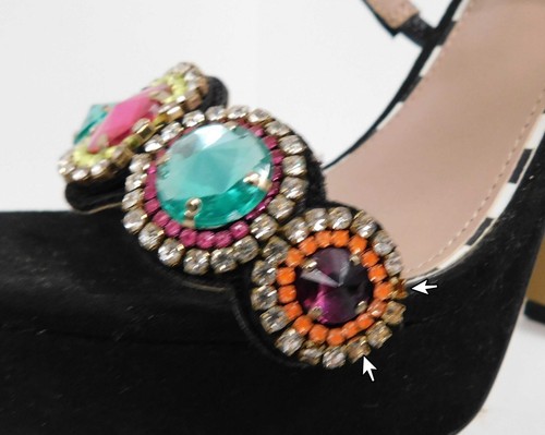 Betsey Johnson Sainte Jeweled Strap Platform 5 pollici stampa animalier tacchi 7,5 M - Foto 8 di 8