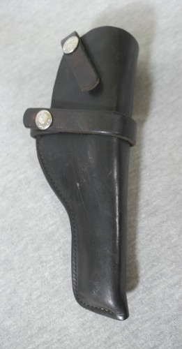 Bucheimer Perfect Fit Right Hand RH Leather Thumb Break Belt Gun Holster 9.25" H - Picture 1 of 8