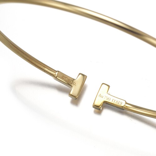 Auth Tiffany&Co. Bracelet Tiffany T Wire Narrow Bangle 18K 750 Yellow Gold - Picture 2 of 3