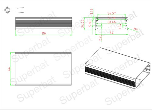 5pcs Aluminum Box Enclosure Case Electronic DIY1065 - 4.33"*2.52"*0.94"(L*W*H) - Picture 4 of 4