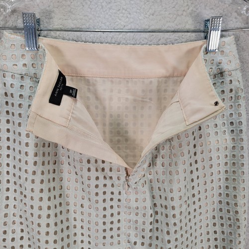 Ann Taylor Womens Skirt Size 2P Light Green Eyelet Modern Career Straight Pencil - Picture 7 of 14