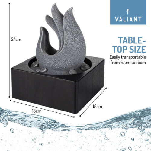 Fuente de agua de mesa Valiant - Adorno de fuente de agua corriente interior - Imagen 7 de 11