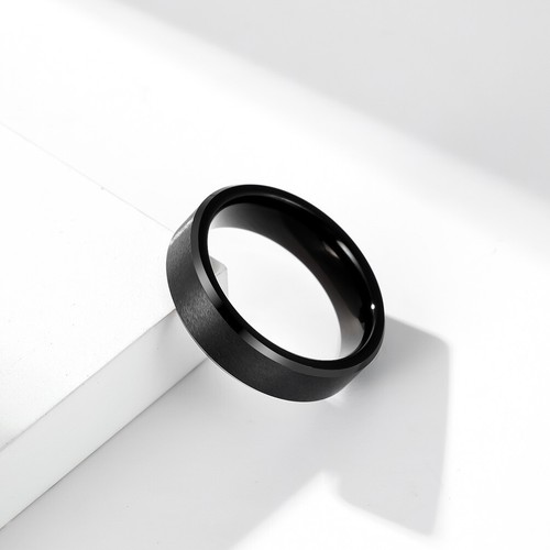 6/8/10mm Tungsten Carbide Male Band Black Brushed Anniversary AAA Ring Size 7-13 - Picture 3 of 9