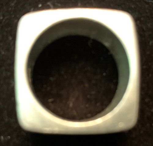 *VINTAGE* Mexico 925 Sterling Silver Modernist Ridged Square Band Ring - Size 7 - Picture 3 of 4