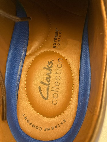 NWT Clarks Collection Men's Cap Toe Oxfords Leather Brown Size 9 Extreme Comfort - Picture 13 of 13