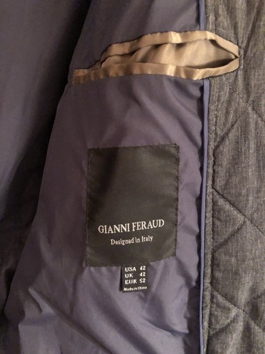 Gianni Feraud Mens Gray Blazer Suit Jacket Sz 42 Rayon 2 Button Single Vent - Picture 6 of 7