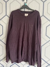 Fat Face Men  s Jumper Size XL Burgundy Cotton Cashmere Long Sleeve Thin
