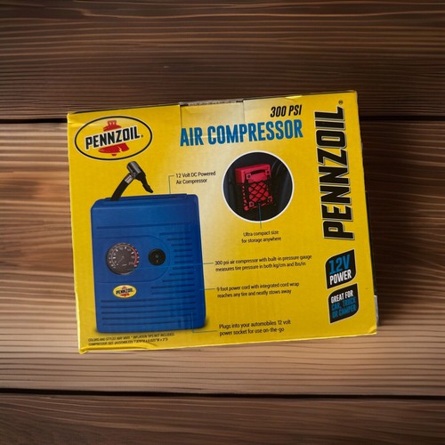 Pennzoil 12V DC Powered 300PSI Tire Inflator Air Compressor Pressure Gauge Blue - Picture 3 of 4