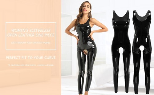 Combinaison Latex Sexy Costume Erotique Sans Entre Jambes taille du S au 2XL - Photo 4 sur 14