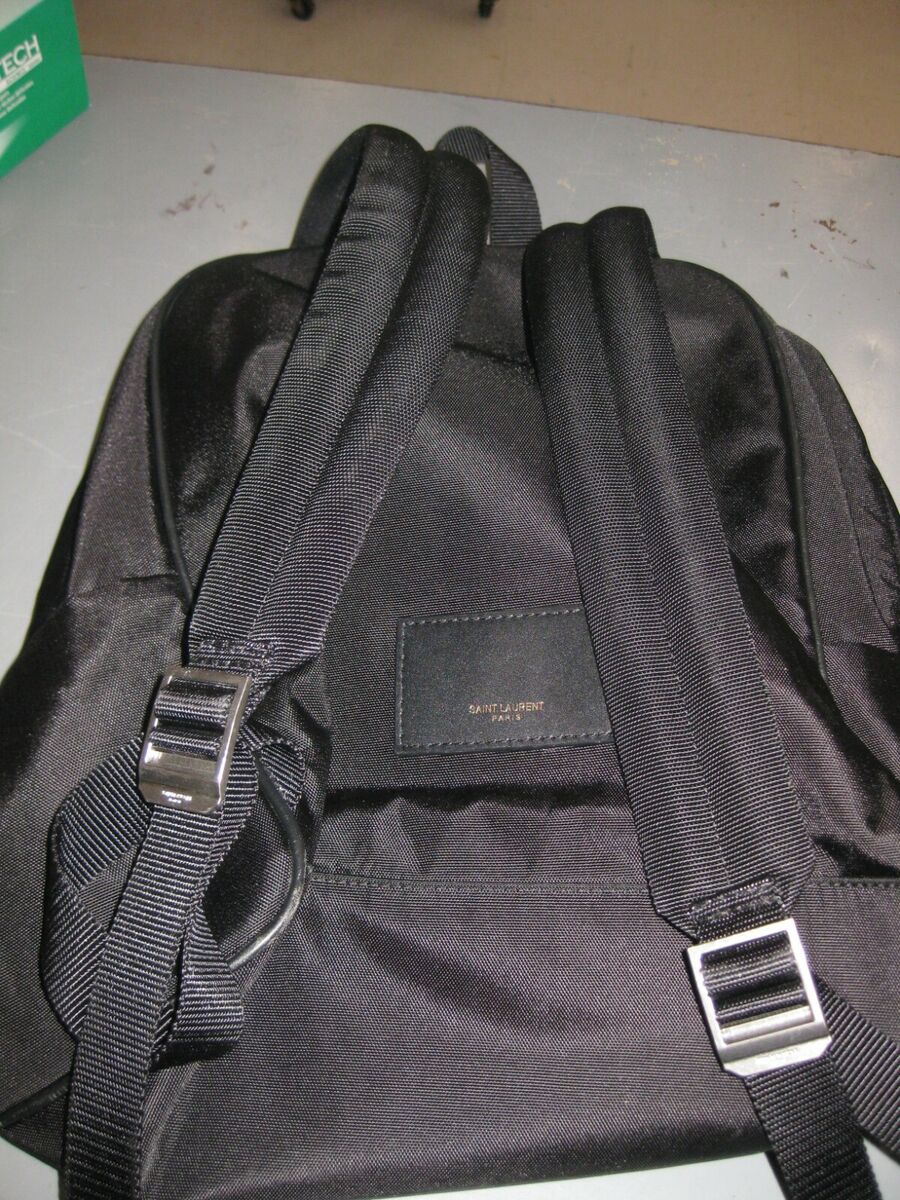 city backpack in canvas, nylon and leather