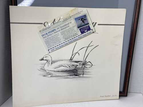 1989 NEW JERSEY State Duck Waterfowl Stamp Print DANIEL SMITH Signed 6171 FRAMED - Picture 11 of 16