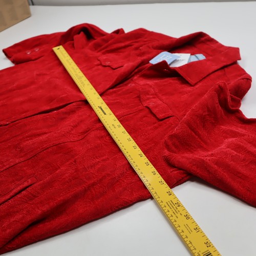 NEW Liz & Me Jacquard Shirt Jacket 3X Plus Size Red Modern Rayon Button Front - Picture 5 of 7