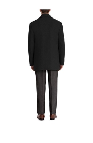 Chaquetón LAUREN RALPH LAUREN Para Hombres Mezcla de Lana Luke Calce Clásico Negro Talla 40 Nuevo con Etiquetas - Imagen 2 de 3